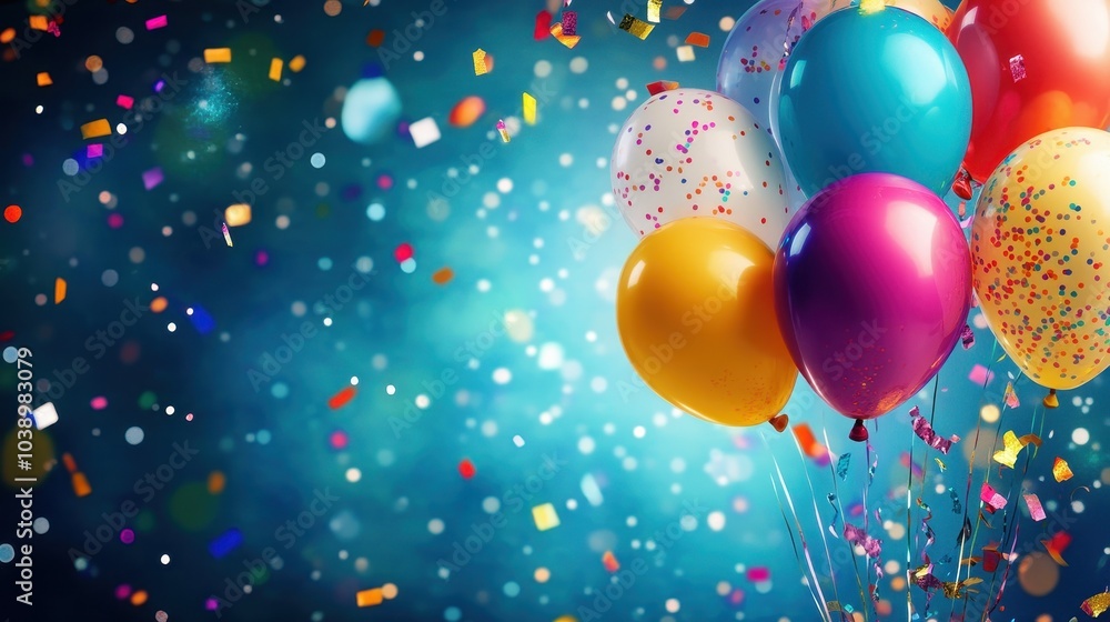 Colorful Balloons and Confetti Celebration Colorful Balloons and Confetti Celebration
