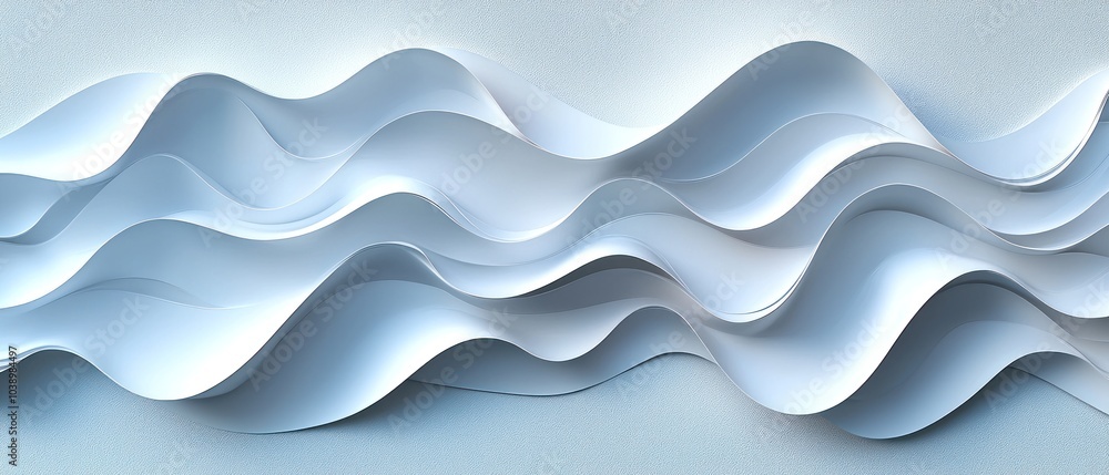 Abstract Wavy Pattern in White and Light Blue Hues Abstract Wavy Pattern in White and Light Blue Hues