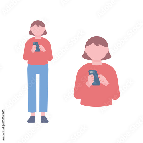 スマホを操作する女性