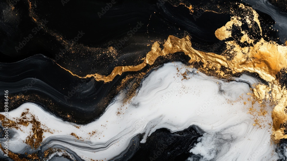 Abstract Swirls of Black and Gold Abstract Swirls of Black and Gold