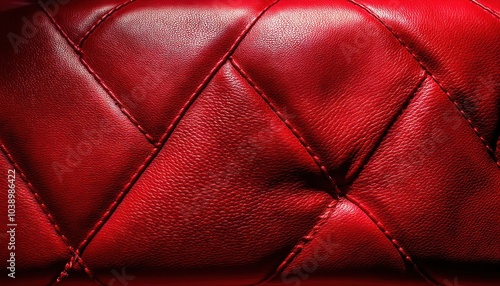 Luxurious Red Quilted Leather Texture Background photo