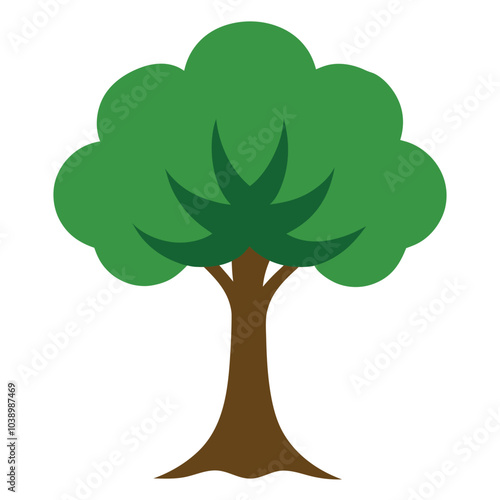 Beautiful natural tree silhouette vector artwork perfect for nature-themed designs, environmental branding, and eco-friendly projects. Ideal for decor, branding, and prints. photo