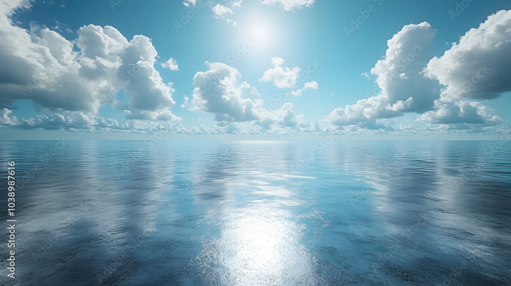 Sea and Sky Background - Digital Illustration Sea and Sky Background - Digital Illustration