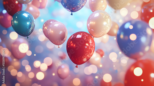 festive background with balloons illustration 