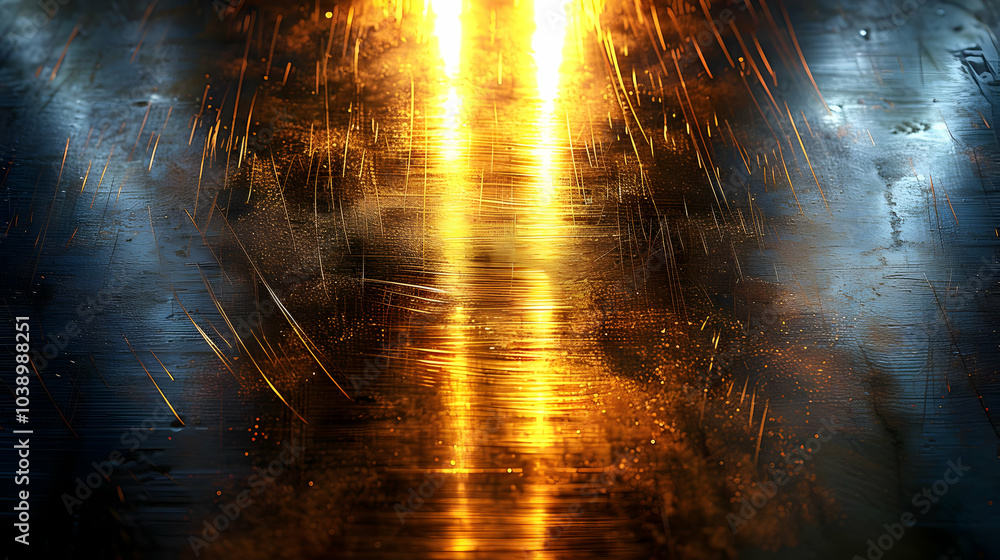 Fototapeta premium Golden Light Abstract Background with Streaks and Sparkle