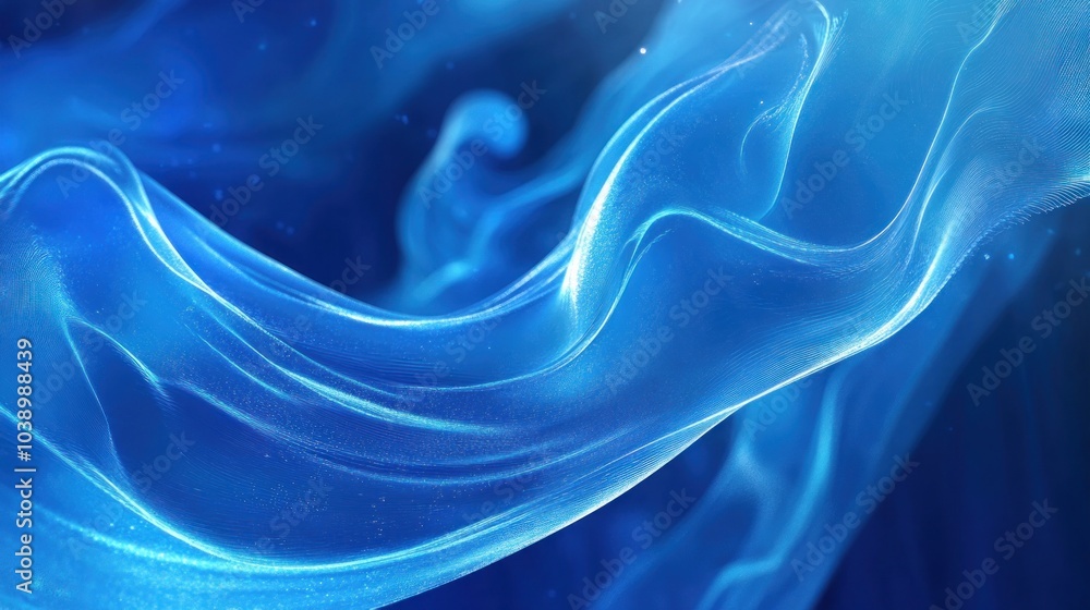 Obraz premium Abstract Blue Light Waves