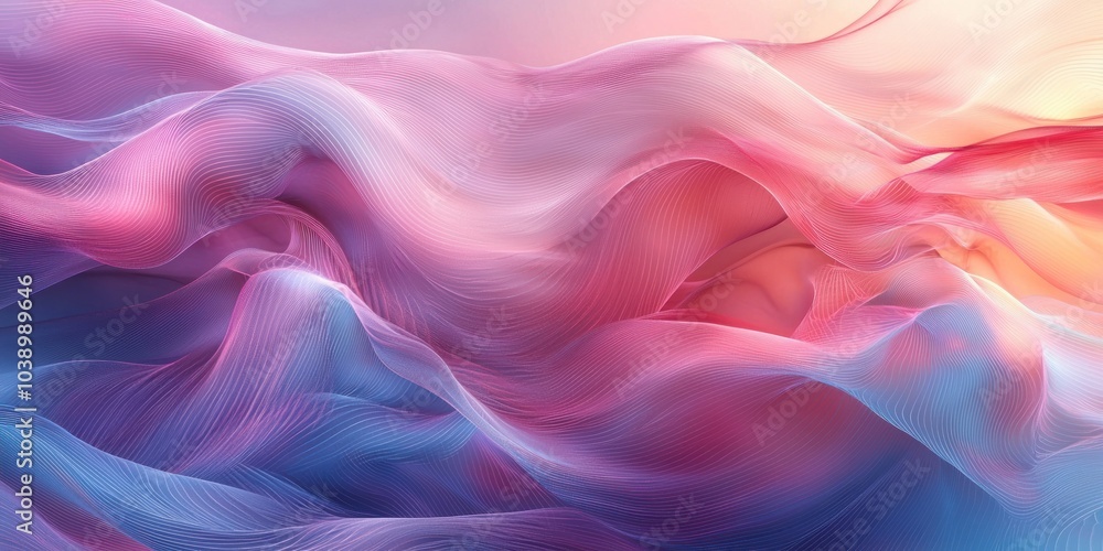 Fototapeta premium Abstract Swirling Pink and Blue Hues with Lines