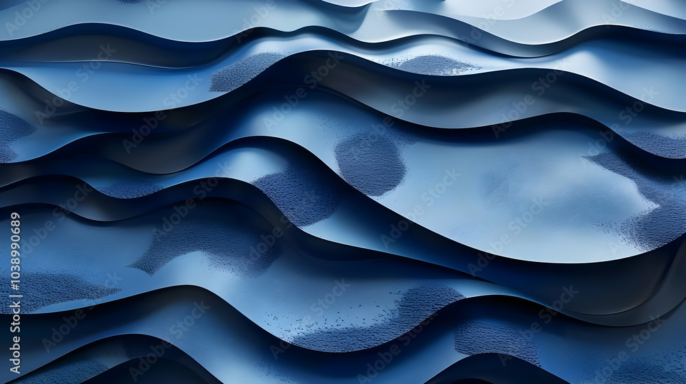 Abstract Blue 3D Wavy Background Design Abstract Blue 3D Wavy Background Design