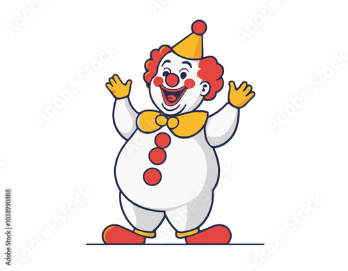 Joyful clown in colorful attire