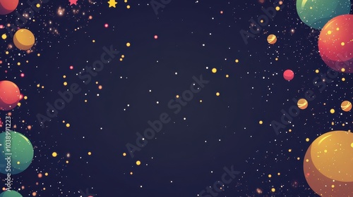 Sparkling Starry Night with Colorful Floating Bokeh Lights