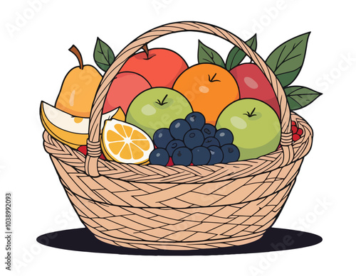 Basket of assorted fresh fruits