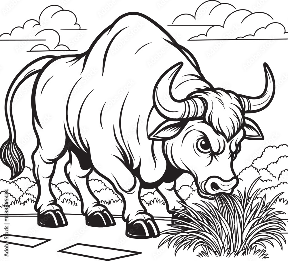 Fototapeta premium coloring page cow Vector Illustration 