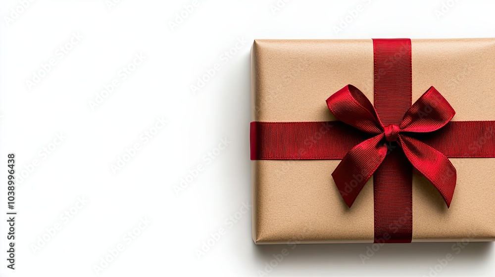 A beautifully wrapped gift box with a red ribbon on a neutral background, perfect for celebrations and special occasions. A beautifully wrapped gift box with a red ribbon on a neutral background, perfect for celebrations and special occasions.