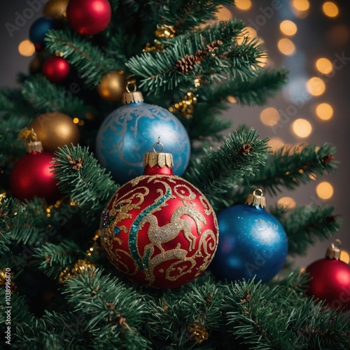 The Christmas tree dazzles with cheer