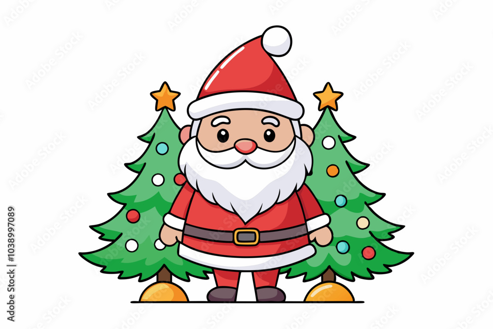 santa claus and christmas tree santa claus and christmas tree