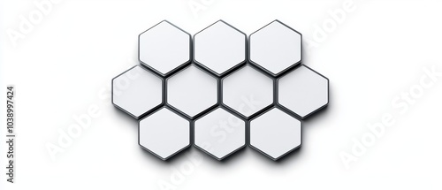Stylish hexagonal pattern design on a white isolated background.