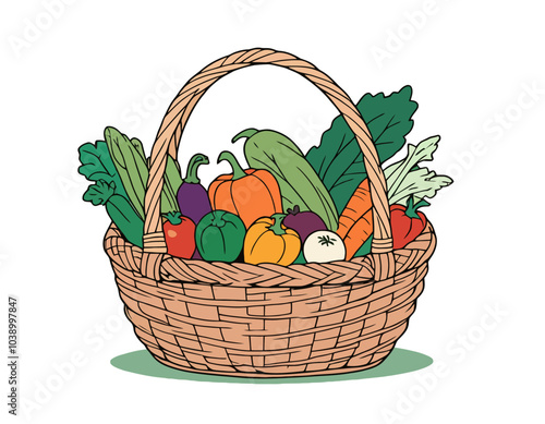 Basket of fresh vegetables