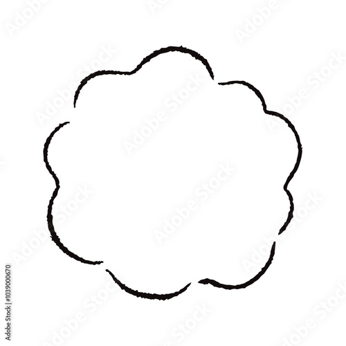 手描きのもこもこの吹き出し