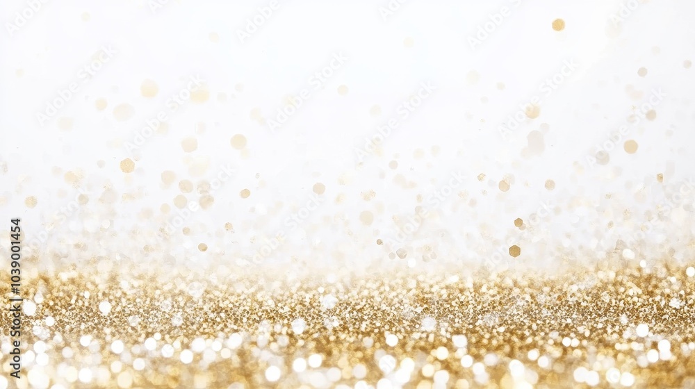 Sparkling Golden Glitter Background with Soft Blurred Bokeh Lights Sparkling Golden Glitter Background with Soft Blurred Bokeh Lights