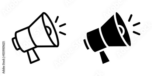 Megaphone icon set. Loudspeaker icon. Advertising and marketing icons. Vector illustration.