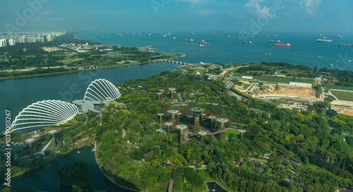 Photography Skyline of Singapore Marina Bay