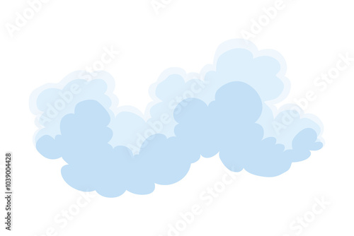 Cloud icon. Abstract white cloudscape icon symbol. Shapes in flat style. Vector cloudy design element