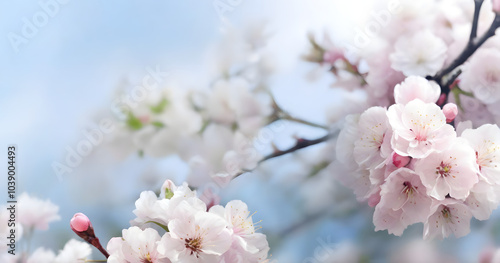 Cherry Blossoms Against Blue Sky