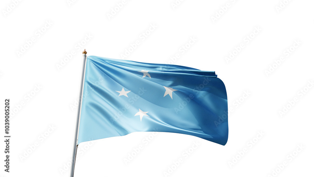 Flag of federal state of micronesia with no background, transparent png, flag on a flag pole waving in the wind, national symbol of the Micronesia, oceania country, picture of a flag Flag of federal state of micronesia with no background, transparent png, flag on a flag pole waving in the wind, national symbol of the Micronesia, oceania country, picture of a flag