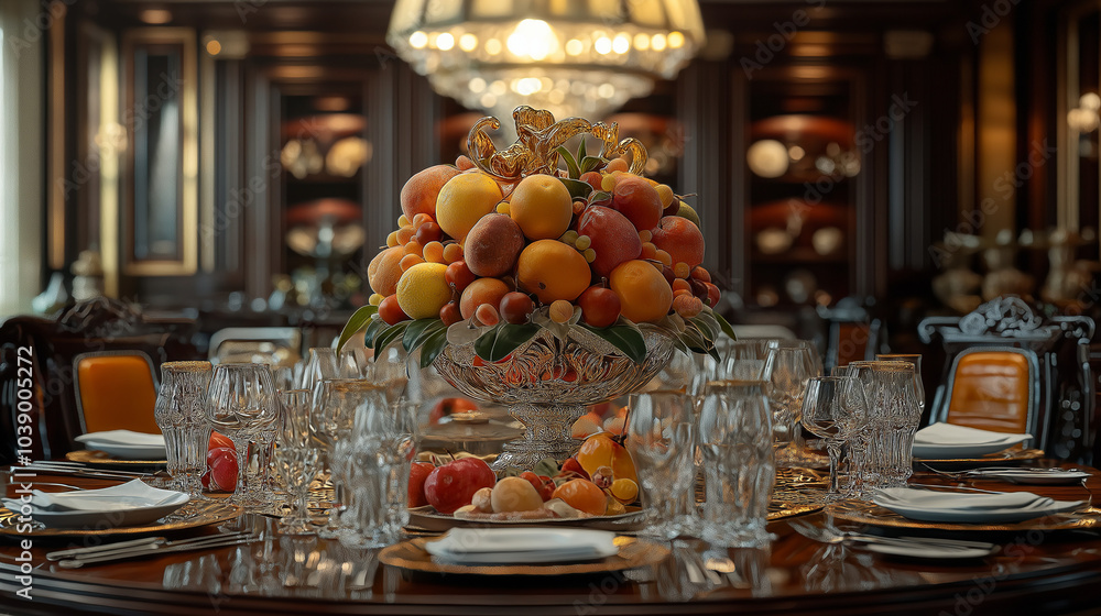 large bowl of peaches and other colorful fruits sits on a dark wooden dining large bowl of peaches and other colorful fruits sits on a dark wooden dining