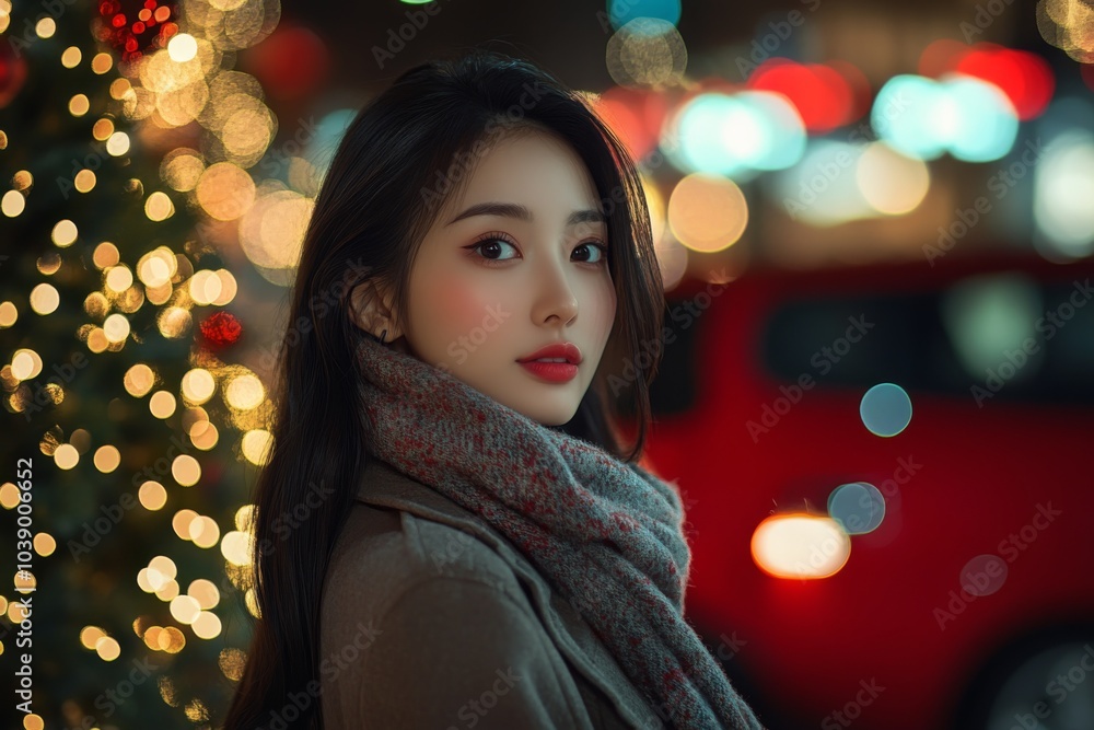 Elegant Winter Fashion with Asian Model Elegant Winter Fashion with Asian Model