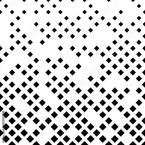 Black and white repeating diagonal square pattern background - abstract vector design