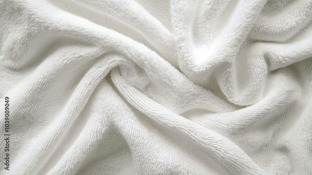 Soft white towel. White cotton fabric towel texture Soft white towel. White cotton fabric towel texture