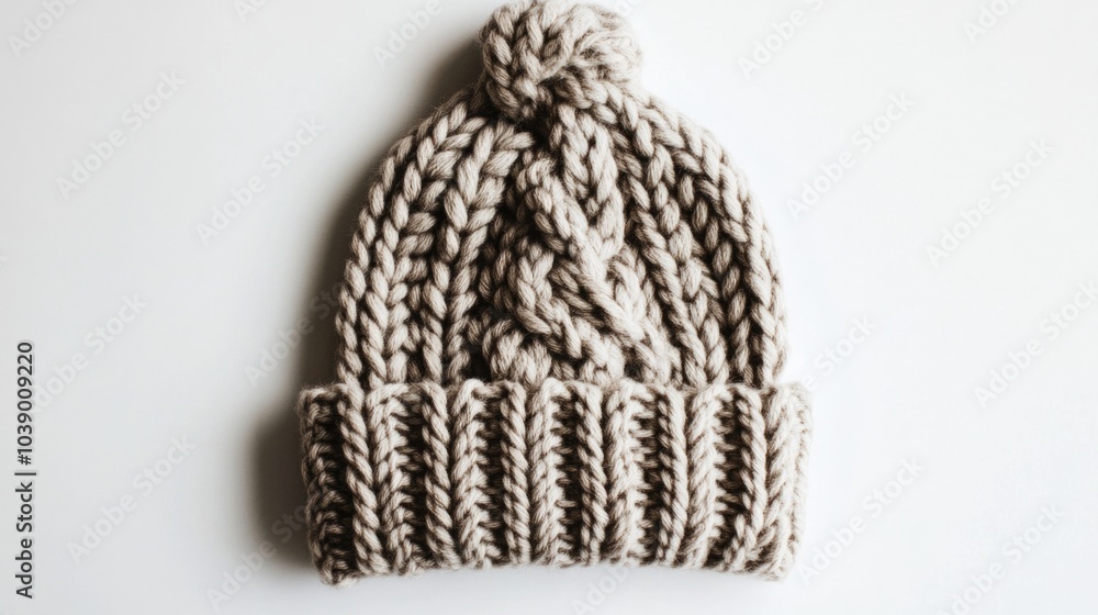 Chunky Knit Beanie White Background Chunky Knit Beanie White Background