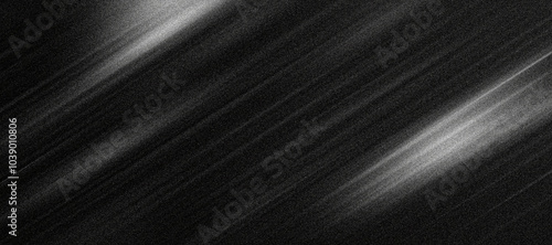Fototapeta Naklejka Na Ścianę i Meble -  Black grainy background, noise texture monochromatic abstract banner, poster header cover flyer wallpaper backdrop design
