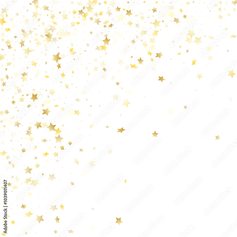 Flying gold star sparkle vector with white background. Trendy gold gradient christmas sparkles glitter geometric star pattern. Christmas starlight poster backdrop. Flying gold star sparkle vector with white background. Trendy gold gradient christmas sparkles glitter geometric star pattern. Christmas starlight poster backdrop.