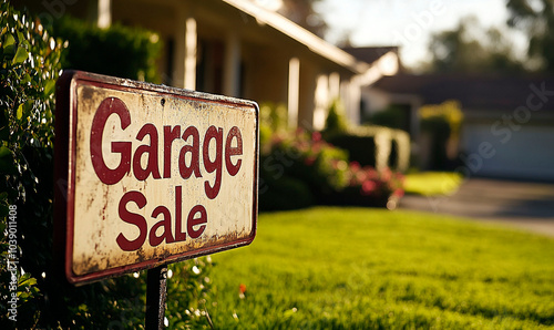 Garage Sale sign in front of the house