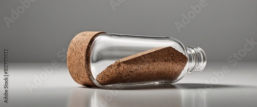 Nuts and bolts with a white background alongside a close-up of a corked wine bottle and bread, highlighting celebration and kitchen themes