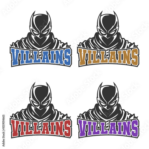 Villains Illustration Clip Art Design Shape. Mascot Silhouette Icon Vector.trator Artwork