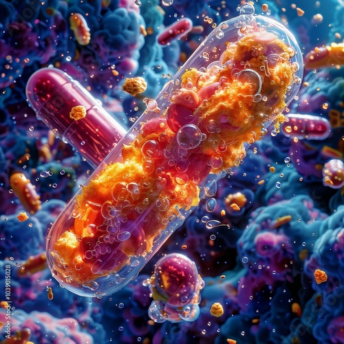Microscopic View of Pill Dissolution