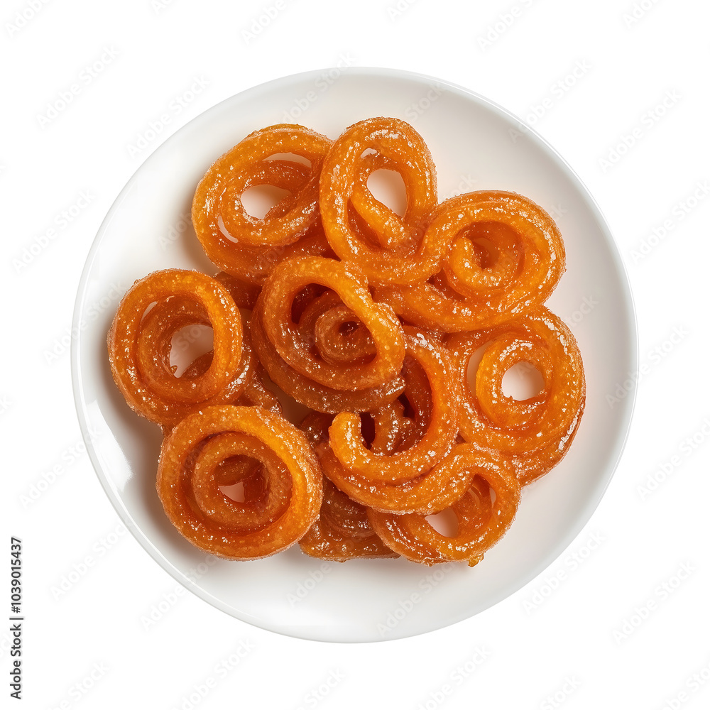 Jalebi on Plate Isolated on a Transparent Background Perfect for Product Banners, Covers, and Social Media Marketing Jalebi on Plate Isolated on a Transparent Background Perfect for Product Banners, Covers, and Social Media Marketing