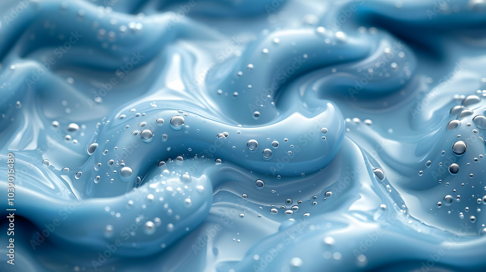 Abstract Blue Liquid with Bubbles Background Abstract Blue Liquid with Bubbles Background
