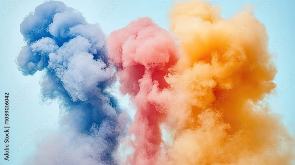 Colorful clouds of smoke in pastel tones. AI-generated. Colorful clouds of smoke in pastel tones. AI-generated.