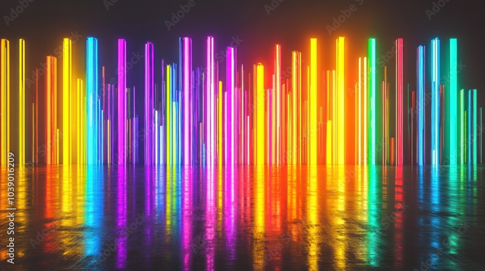 Fototapeta premium Neon Light Cityscape