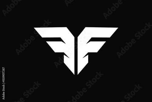 TFF, FTF, FFT triangle logo design, FF, FT, TF, creative logo with black background.