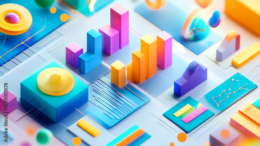 Futuristic Financial Charts and 3D Graphs Futuristic Financial Charts and 3D Graphs