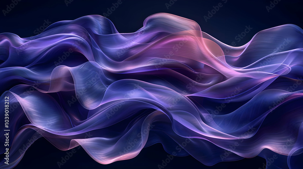 Fototapeta premium Abstract 3D Background with Purple and Pink Waves