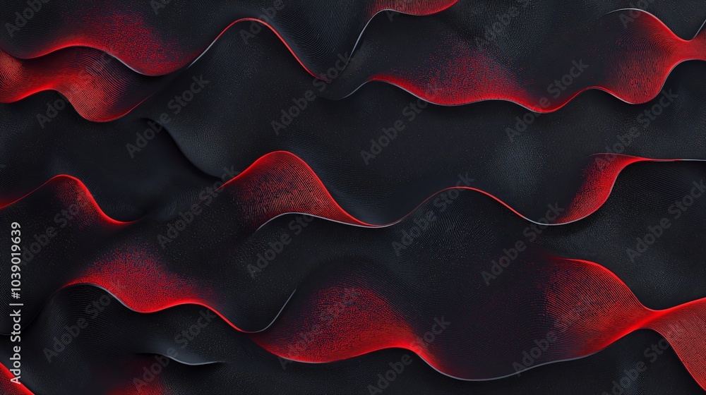 Fototapeta premium wavy pattern for securities, background vector illustration, black and red