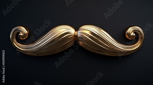 Wallpaper Mural A gold mustache with a black background Torontodigital.ca