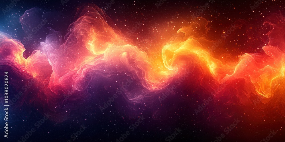 Abstract Swirling Nebula with Glowing Stars Abstract Swirling Nebula with Glowing Stars