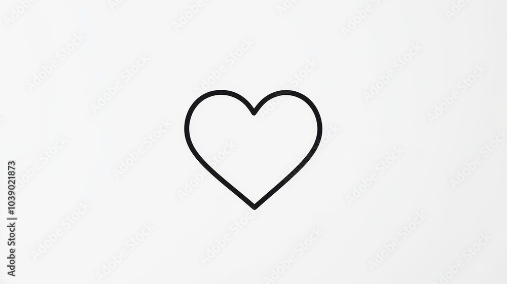 Simple Heart Icon Against a White Background Simple Heart Icon Against a White Background